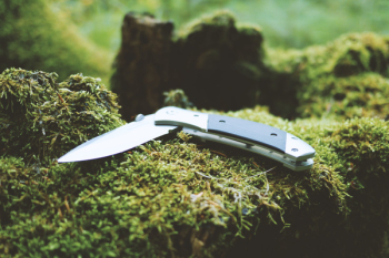 Gray and Black Folding Pocket Knife Gray and Black Folding Pocket Knife