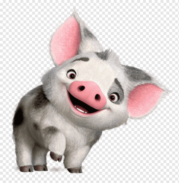 gray and black piglet, Hei Hei the Rooster Animation Film Moana Island Life, Animation, cartoon, desktop Wallpaper, snout png