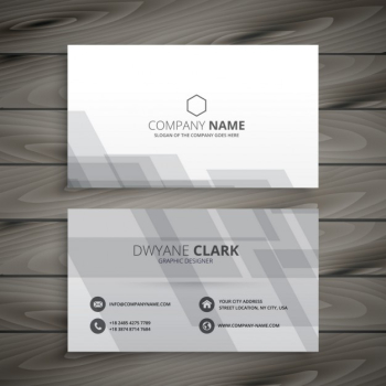 Gray and white business card in abstract style