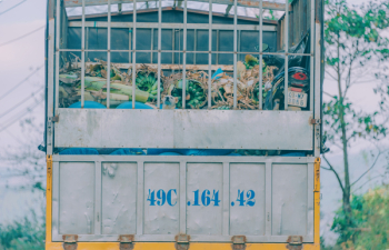 Gray and Yellow Metal Garbage Bin