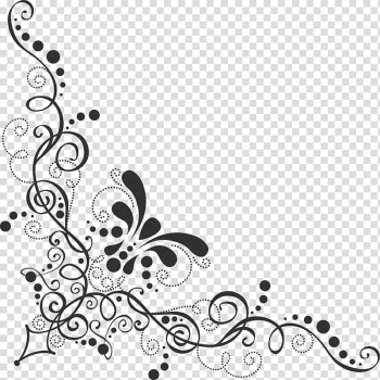 Gray flower border illustration, Baroque Ornament Lace , pattern corner transparent background PNG clipart