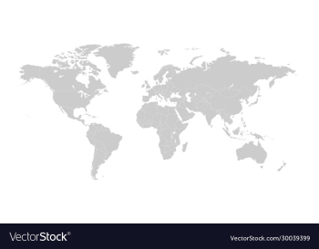 gray map world with countries borders