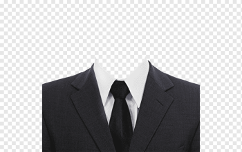 gray notched lapel blazer, white dress shirt, and black necktie, Suit Document, black tie, necktie, formal Wear, sleeve png