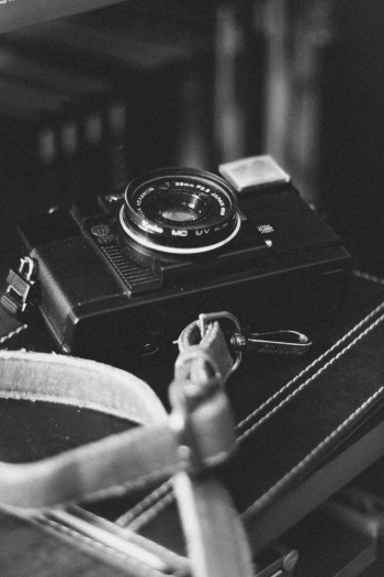 Gray-scale Photo of An Analog Camera Gray-scale Photo of An Analog Camera