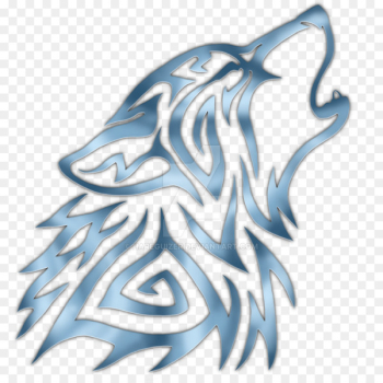 Gray wolf Pack Drawing Tattoo - wolf howling in the moonlight 