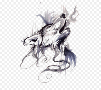 Gray wolf Tattoo ink Flash Drawing - Wolf Gray wolf Tattoo ink Flash Drawing - Wolf