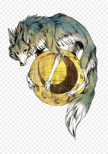 Gray wolf Whiskers Illustration - Vector wolf and month Gray wolf Whiskers Illustration - Vector wolf and month