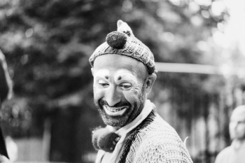 grayscale and depth of field photography of clown grayscale and depth of field photography of clown