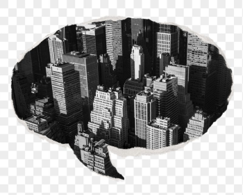 Grayscale city buildings png sticker, | Free PNG - rawpixel