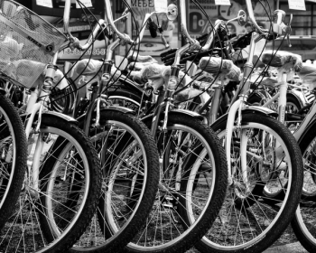 Grayscale Photo of Bicycles Grayscale Photo of Bicycles