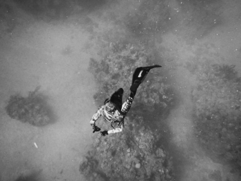grayscale photo of man about to dive on body of water grayscale photo of man about to dive on body of water