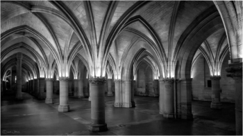 Grayscale Photo of Multi Arch Pathway Grayscale Photo of Multi Arch Pathway