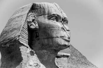 Grayscale Photo of the Great Sphinx of Giza Grayscale Photo of the Great Sphinx of Giza