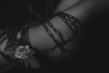 Grayscale Photography of Person Tied in Chains Grayscale Photography of Person Tied in Chains