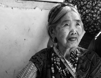 Grayscale Portrait Photo of Old Smiling Woman Grayscale Portrait Photo of Old Smiling Woman