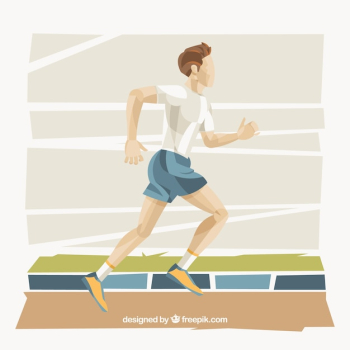 Great background of sportsman running