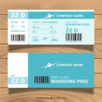 Great blue boarding pass template Great blue boarding pass template