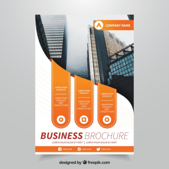 Great business brochure with orange forms