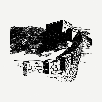 Great Wall of China drawing, | Free PSD - rawpixel Great Wall of China drawing, | Free PSD - rawpixel