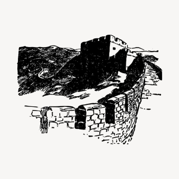 Great Wall of China drawing, | Free Vector - rawpixel Great Wall of China drawing, | Free Vector - rawpixel