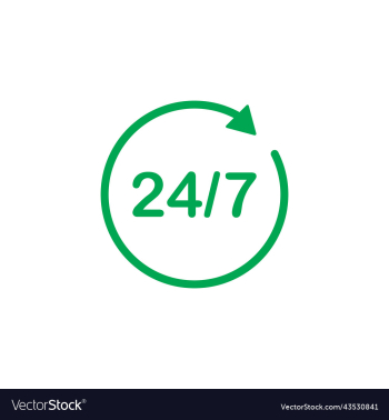 green 24 hours service line icon green 24 hours service line icon