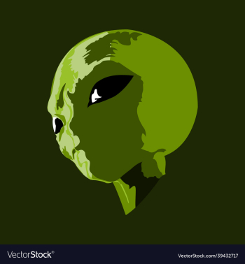 green alien head with big eyes green alien head with big eyes