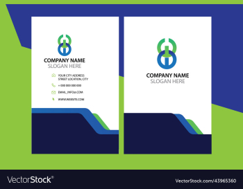 green and blue business card