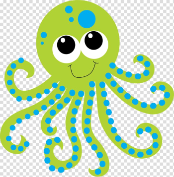 Green and blue octopus , Deep sea creature Aquatic animal , octopus transparent background PNG clipart