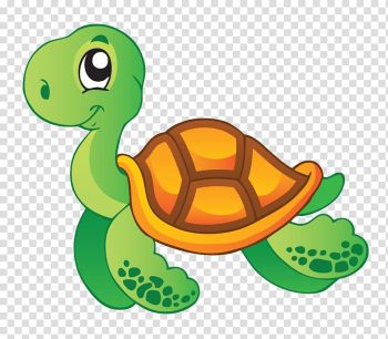 Green and brown turtle art, Sea turtle Aquatic animal , sea animals transparent background PNG clipart