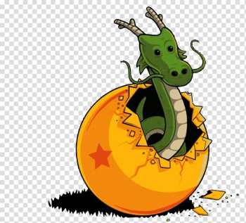 Green and white dragon in orange egg, Shenron Goku T-shirt Dragon Ball Infant, Cute cartoon dragon egg transparent background PNG clipart