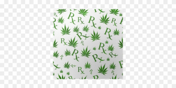 Green And White Marijuana Leaf And Prescription Symbol - Symbol