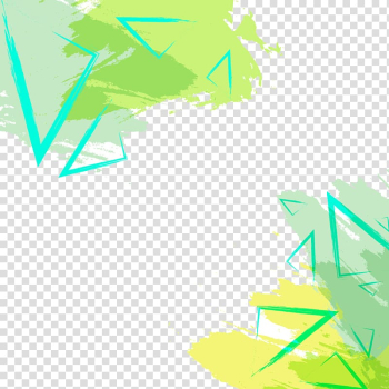 Green and yellow-green abstract artwork, Green Watercolor painting Graphic design, Green watercolor brush strokes triangle transparent background PNG clipart