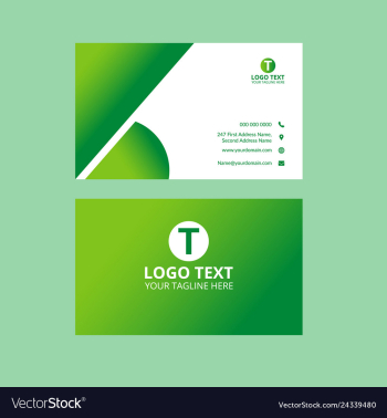 Green awesome business card vector image Green awesome business card vector image