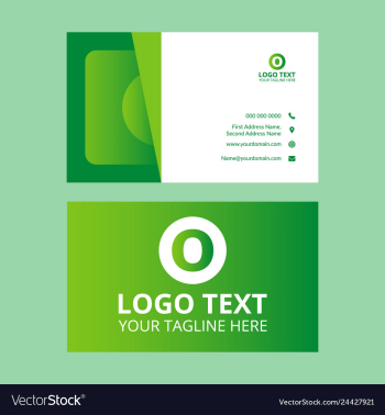 Green beautiful business card vector image Green beautiful business card vector image