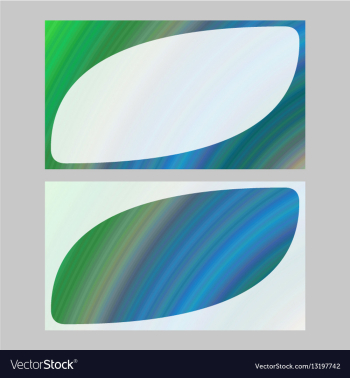 Green blue business card template design set vector image Green blue business card template design set vector image