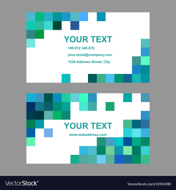 Green blue square design business card template vector image Green blue square design business card template vector image
