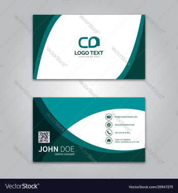 Green business card vektor template vector image Green business card vektor template vector image