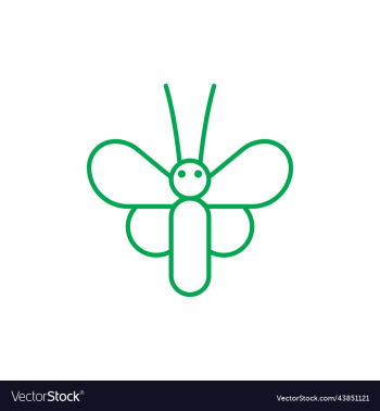 green butterfly line art icon