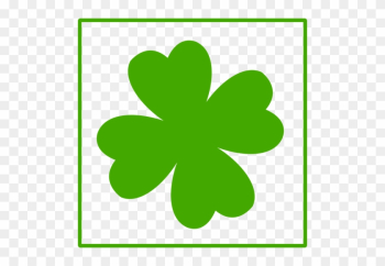 Green Clover Clipart - Four Leaf Clover With No Stem