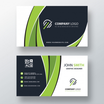 Green corporate card mockup Free Psd