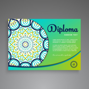 Green ethnic certificate template Green ethnic certificate template