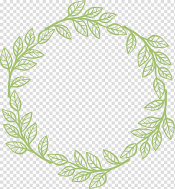 Green foliage digital frame illustration, Designer Garland, Garland lace hand-painted border transparent background PNG clipart