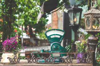 Green Gauge Near Lamps and Plants
