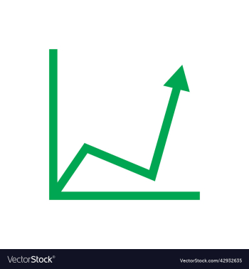 green growing graph icon green growing graph icon