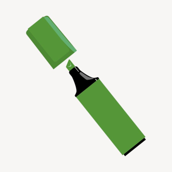 Green highlighter marker clipart, stationery | Free Photo - rawpixel