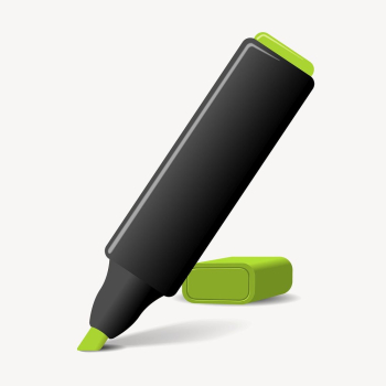 Green highlighter pen clip art | Free Photo - rawpixel