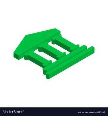 green isometric 3d university school building icon green isometric 3d university school building icon