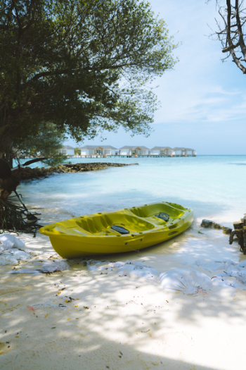 Green Kayak on Seashore Green Kayak on Seashore