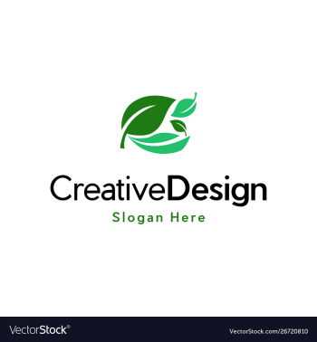 Green leaf naturally biology logo vector image Green leaf naturally biology logo vector image