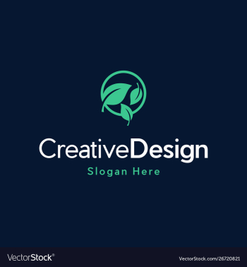 Green leaf naturally biology logo vector image Green leaf naturally biology logo vector image
